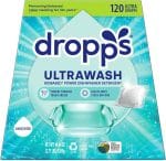 Dropps UltraWash Dishwasher Pods, Unscented (120 Count) - Biobased Power Deep Clean Dishwasher Detergent Tablets for Sparkling Shiny Dishes - No Rinse Aid or Pre-Wash Needed - Dishwashing Pods - Image 2
