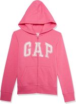 GAP Girls' Logo Hoodie Hooded Full Zip Sweatshirt - Image 2