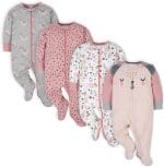 Gerber Baby Girls 4 Pack Sleep 'N Play Footie - Image 2
