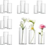 Glass Cylinder Vase Set of 18 for Centerpieces, 4,4.7,6 inch Tall Clear Vase Bulk Floating Candle Holder for Wedding Table Home Décor and Party - Image 2