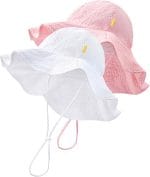 HONGTEYA Baby Sun Hat Toddler Girl Beach Hat Adjustable Outdoor Summer Hat UPF 50+ Sun Protection Wide Brim Infant Kids - Image 2