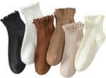 Hstyle 6 Pairs of Ruffle Socks Women, Cute Ruffle Ankle Socks - Image 2
