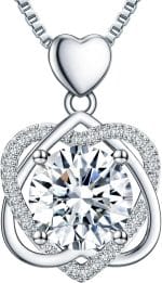 InfinityLove Heart Necklaces for Women, 5-3 Carats Moissanite, Sterling Silver Pendant Jewelry, Anniversary Birthday Gifts for Wife, Girlfriend, Daughter, Mom - Image 2