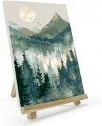 JOOZ Mountain Paint by Number for Adults, Paint by Numbers Kit for Adults with Frame, DIY Mountain Landscape Paint by Number Kits Framed Canvas, Oil Painting Kit for Home Wall Decor 8 x 12 Inch - Image 2