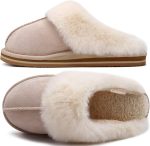 KuaiLu Womens Fluff Dual Memory Foam Slippers Ladies Cozy Arch Support Warm Scuff Slippers Slip on Comfy Winter House Shoes with Non-Slip Indoor Outdoor Hard Sole - Image 2