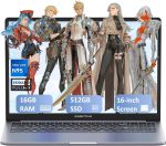 Laptop Computer 16 Inch 11 Pro, Alder Lake N95 Notebook PC (4C/4T, Up to 3.4GHz), 16GB DDR4 RAM, 512GB NVMe SSD, 1080P Screen, UHD Graphics, Backlit Keyboard, Wi-Fi 5, BT 5.0, Webcam - Image 2