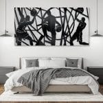 Large Sports Wall Art, Black and White Wall Art Basketball Poster Canvas Print Modern Pictures Paintings Ready to Hang Boys Teen Room Bedroom Home Office Gym Decor 29x58 IN - Image 2
