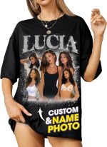 Mit & Mia Custom Bootleg Rap Tee Shirt for Boyfriend Girlfriend Custom Face Tshirt Vintage Graphic Shirt Gift Idea Birthday - Image 2