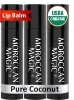 Moroccan Magic Organic Pure Coconut Lip Balm 3 Pack | Ultra-Hydrating Argan & Essential Oil Lip Moisturizer + Vitamin E | Natural Chapstick for Dry Lips | Smooth, Non-Toxic | Organic Lip Balm - Image 2