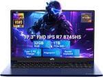 NIMO 17.3" IPS FHD-Gaming-Laptop, AMD Ryzen 7 8745HS 32GB DDR5 RAM 1TB SSD (8C/16T, up to 4.9GHz) Radeon 780M Graphics Business Computer with 100W Type-C Backlit Keyboard, Fingerprint USB-C 4.0 - Image 2