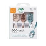 NumNum Baby Spoons Set, Feeding Littles x Silicone Pre-Spoon GOOtensils for Baby Led Weaning, Self-Feeding & Teething, First Stage Toddler Utensils for Ages 6+ Months, 3-Pack, BPA-Free (Neutrals) - Image 2