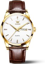 OLEVS Mens Watches, Casual Leather Watches for Men Easy to Read Quartz Number Watch with Date Waterproof Blue/Black/Silver Face Men's Wrist Watches… - Image 2