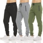 PURE CHAMP Mens 3 Pack Fleece Active Athletic Workout Jogger Sweatpants for Men with Zipper Pocket and Drawstring Size S-3XL - Image 2