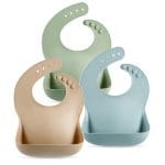 PandaEar Set of 3 Silicone Baby Bibs Waterproof, Soft, Unisex, 10-72 Months (Brown/Blue/Green) - Image 2