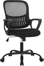 SMUG Home Office Computer Desk Chair - Ergonomic Mid-Back Mesh Swivel Rolling Work with Wheels, Comfy Lumbar Support and Armrest, for Bedroom, Study, Dorm, Student, Adults - Image 2