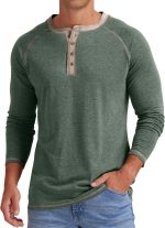 Sailwind Mens Henley Long/Short Sleeve T-Shirt Cotton Casual Shirt - Image 2