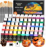 Shuttle Art Acrylic Paint, 50 Colors Acrylic Paint Set, 2oz/60ml Bottles, Rich Pigments, Water Proof, Premium for Artists, Beginners and Kids on Canvas Rocks Wood Ceramic Fabric - Image 2
