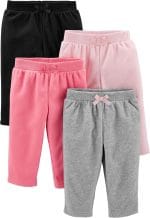 Simple Joys by Carter's Baby Girls' 4-Pack Fleece Pants - Image 2
