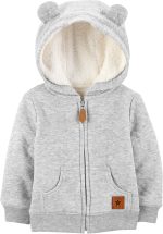 Simple Joys by Carter's Baby Hooded Sweater Jacket with Sherpa Lining - Image 2