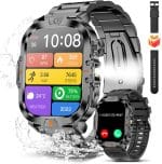 Smart Watch for Men Military Answer/Make Call 2.01″ Display 170+ Sports Modes Fitness Smart Watch IP68 Waterproof 30 Days Standby Smartwatch for Android iOS Black (2 Straps) - Image 2