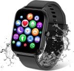 Smart Watch for Men Women Compatible with iPhone Samsung Android Phone 1.83 inch Full Touch Screen IP68 Waterproof Bluetooh Fitness Tracker Heart Rate/Sleep Monitor, Black - Image 2