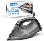 Steam Iron for Clothes, 1800W with 20.28oz Water Tank,Ceramic Soleplate,3-Way Auto-Off, 20s Fast Heat-up,Burst of Steam, Precision Tip,Self-Clean, Anti-Calc, Vertical Steamer for All Fabrics - Image 2