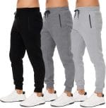 Sweatpants for Men 3 Pack Joggers - Men's Athletic Sweatpants Pockets & Zipper Active Workout Pants - Image 2