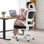 TRALT Office Chair Ergonomic Desk Chair, 330 LBS Home Mesh Office Desk Chairs with Wheels, Comfortable Gaming Chair, High Back Office Chair for Long Hours (Black & White) - Image 2