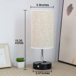 Table Lamp with Motion Sensor and Constant on Mode, USB Lamp Include Warm White Bulb, Built in USB Port & AC Outlet, Bedside Lamp Idea for Bedroom Retro Cream - Image 2