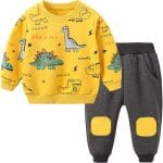 Toddler Baby Boy Clothing Sets Little Dinosaur Printed Long Sleeve Tops and Pants Kids 2pcs Outfits - Image 2