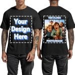 Upgraded - Custom T Shirts for Men Personalized Shirt with Front & Back Print Design Your Own Tee with Logo Text Picture - Image 2