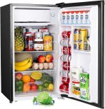 Upstreman 3.2 Cu.Ft Mini Fridge with Freezer, Single Door Mini Fridge, Dorm Fridge, Adjustable Thermostat, Mini Refrigerator for Bedroom, Office, Dorm, Black-BR321 - Image 2
