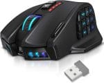 UtechSmart Venus Pro RGB Wireless MMO Gaming Mouse, 16,000 DPI Optical Sensor, 2.4 GHz Transmission Technology, Ergonomic Design, 16M Chroma RGB Lighting, 16 programmable Buttons, Up to 70 Hours - Image 2
