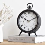 Vintage Black Table Clock on Stand, Decorative Desk and Shelf Clock, Rustic Mantel Clock Farmhouse Clock Non-Ticking - Image 2
