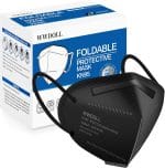 WWDOLL KN95 Face Mask 25 Pack, 5-Layers Breathable KN95 Masks, Black - Image 2