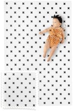 Yay Mats Stylish Extra Large Baby Play Mat. Soft, Thick, Non-Toxic Foam Covers 6 ft x 4 ft. Expandable Tiles with Edges Infants and Kids Playmat Tummy Time Mat (Brooklyn Cross White) - Image 2