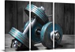YeiLnm 3 Panels Gym Canvas Wall Ar Modular Dumbbells Picture Print Body Building Weight Lifting Training Poster Painting Boys Men Bedroom Artwork Sportsman Gifts Decoration Framed Ready to Hang - Image 2