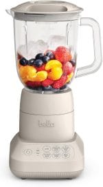 bella 10 Speed Countertop Blender, Juicer & Smoothie Maker, Fits-anywhere™ Kitchenware, Slim Flip & Store Design, Dishwasher Safe 48oz Capacity Pitcher & Lid, Stainless Steel Blade, 450 Watt, Oatmilk - Image 2