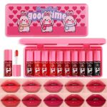 10 Colors Lip Tint Stain Set,Korean Lip Gloss,Watery Lip Stain Mini Liquid Lipstick Waterproof,Moisturizing Lip Stain Set Multi-Use Lip and Cheek Tint,Non-Stick Cup,Lightweight,Vivid Color Lip Makeup - Image 2