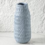 12.6 Inch Mat Blue Modern Handmade Ceramic Vase, Rustic Farmhouse Decorative Flower Vases for Home Decor,Pampas Grass Bouquet, Living Room,Kitchen,Office,Bedroom,Centerpiece Table Decorations - Image 2
