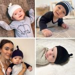 BEoffer 8 Pack Baby Newborn Hats Set Top-Knot Beanie Soft Stretchable Hats Adjustable Caps for Infant Girls Boys 0-6 Months - Image 3