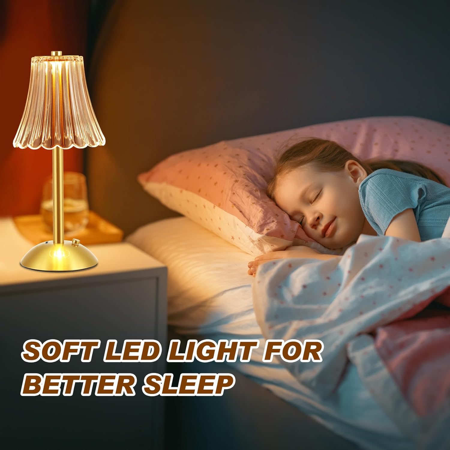 Liliful 6 Pcs LED Portable Cordless Table Lamp Touch Battery Operated Rechargeable Gold Desk Lamp 3 Color Dimmable for Bedroom Living Room Dining (Gold,Rose Style) - Image 3