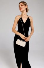 Clutch Purse Satin Pearl Evening Bag Handbag Chain Strap Shoulder Bag - Image 4