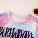 BOUTIKOME Birthday Sweatshirts Girls Toddler Kid Tie Dye Long Sleeve Shirt B-day Outfits Gifts Party Pullover Fall Tops 3-10Y - Image 6