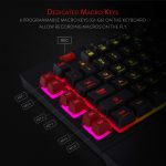 Redragon K512 Shiva RGB Backlit Membrane Gaming Keyboard with Multimedia Keys, Linear Mechanical-Feel Switch, 6 Extra On-Board Macro Keys, Dedicated Media Control, Detachable Wrist Rest - Image 3