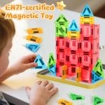 Magnetic Tiles Magnetic Blocks Building Toy: Portable Mini Magnetic Tiles Travel Set 32 Pieces Montessori Toys Gift for Kids Girls and Boys Ages 3-12 Years Old Preschool Classroom Must Haves - Image 3