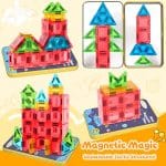Magnetic Tiles Magnetic Blocks Building Toy: Portable Mini Magnetic Tiles Travel Set 32 Pieces Montessori Toys Gift for Kids Girls and Boys Ages 3-12 Years Old Preschool Classroom Must Haves - Image 4