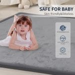 ACOMOPACK Baby Play Mat for Floor 1.3" Thick Memory Foam Play Mat 59"×71" Tummy Time Crawling with Non-Slip Bottom for Living Room,Nursery,Soft Velvet Playpen Mats for Kids,Infants（Dark Grey） - Image 3