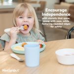 WeeSprout Toddler Utensils, 3 Forks & 3 Spoons, 18/8 Stainless Steel & Food Grade Silicone, Thick Easy-Grip Handles, Perfect Length For New Self Feeders, Gentle On Gums & Teeth, Dishwasher Safe - Image 4