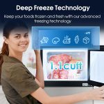 3.2 Cu.Ft Fridge with Freezer with 2 Doors, Refrigerator with 7 Level Temperatures, LED Light, Adjustable Shelves, Food Storage Cooling Drink for Bedroom, Office, Dorm, Apartment, Silver - Image 4